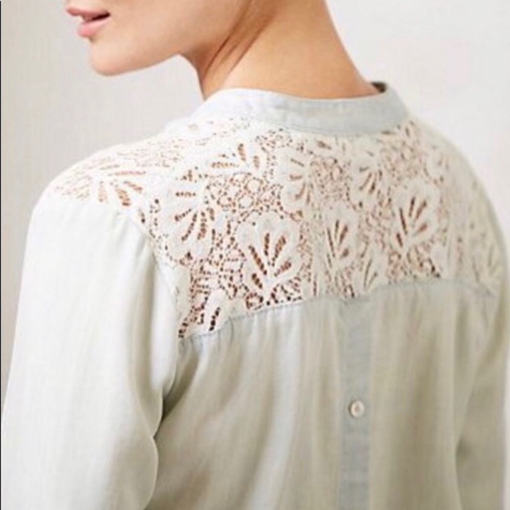 Anthropologie Edme & Esylite Chambray Pop Over